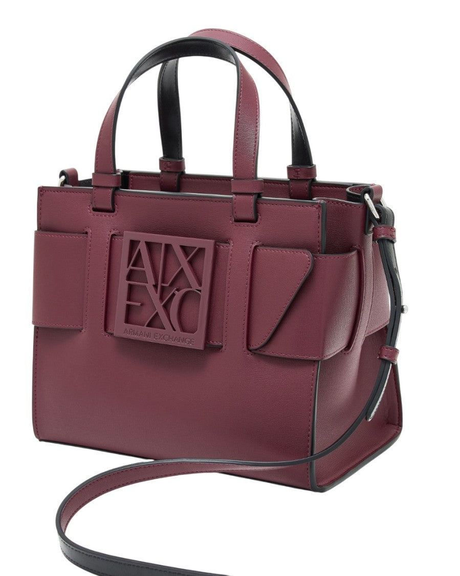 Armani Exchange Medium Bordeaux Tote Bag