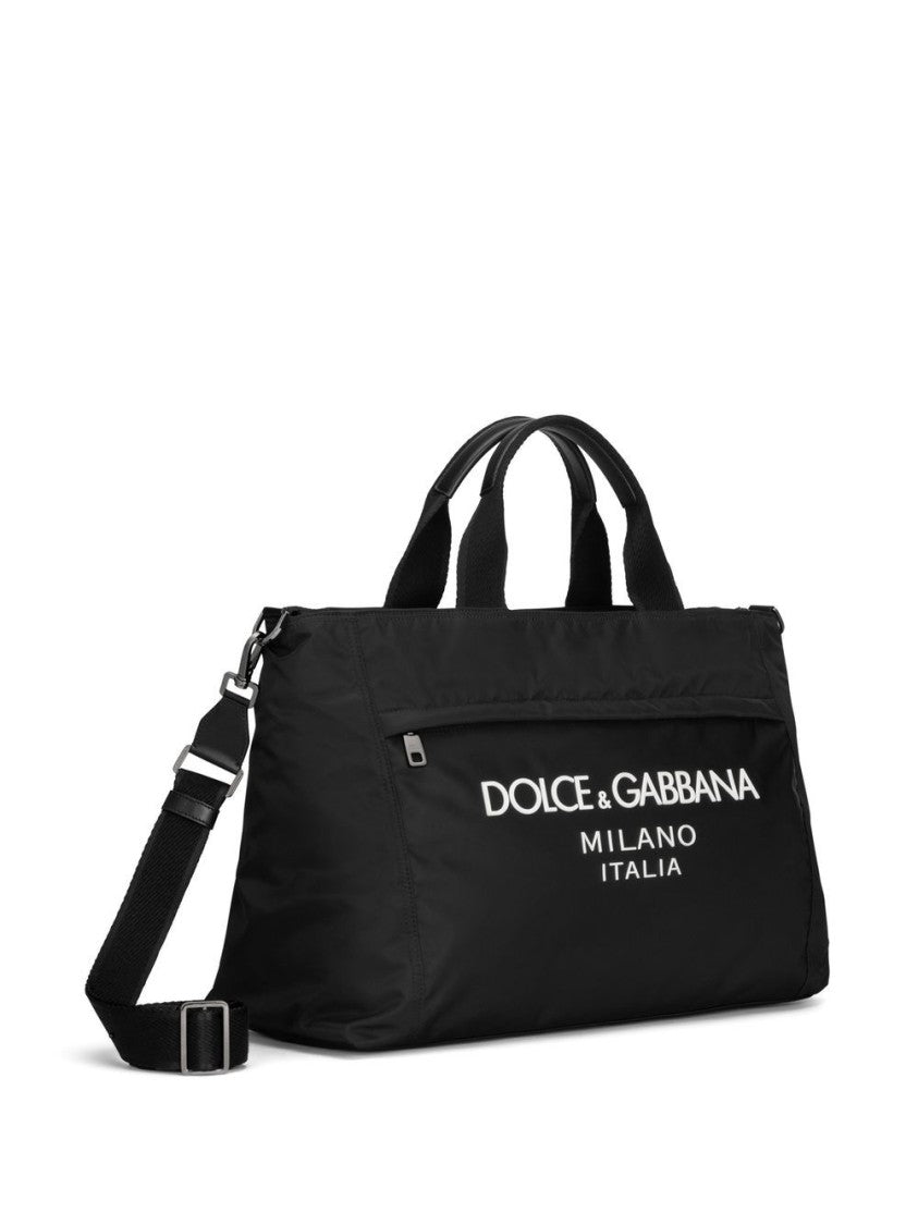 Dolce & Gabbana Rectangular Black Nylon Duffel Bag