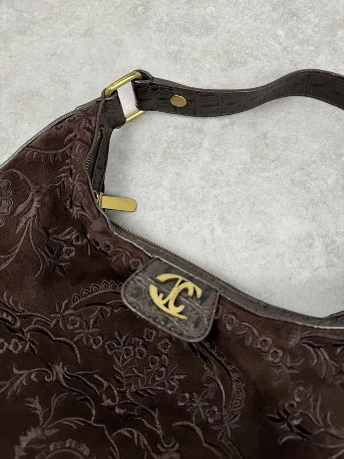 AW2007 Cavalli Brown Embroided Chain Handle Bag