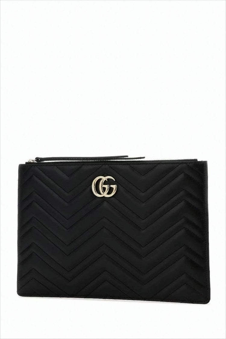 Gucci Chevron Quilted Leather Clutch