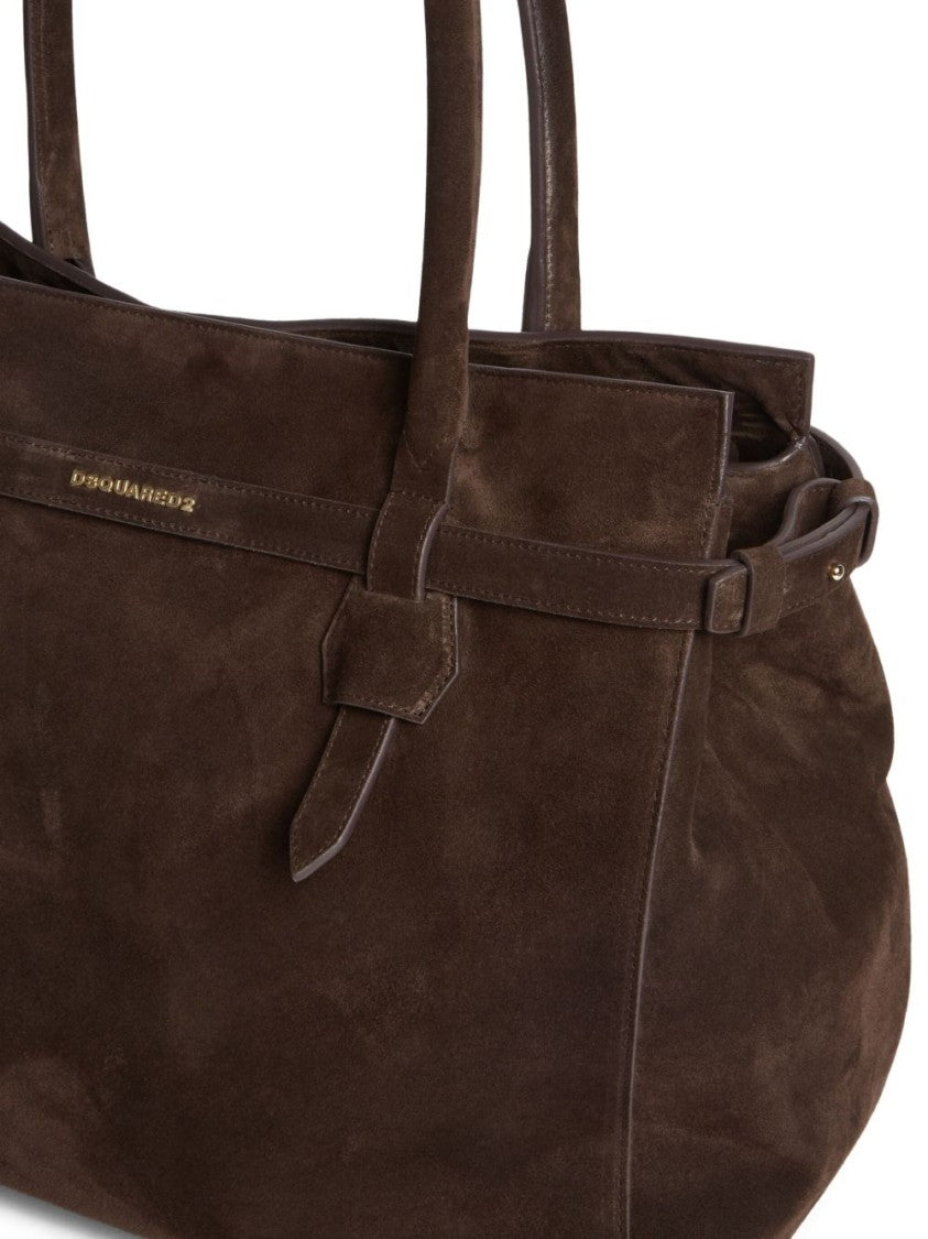 Dsquared2 Structured Brown Suede Tote