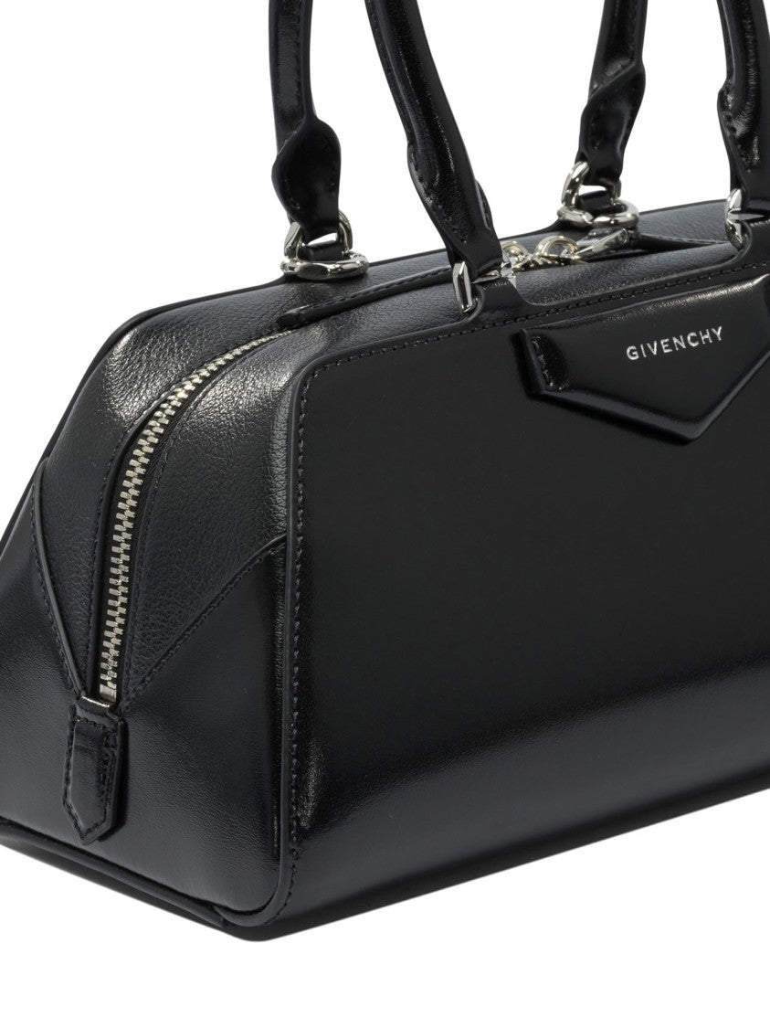 Givenchy Structured Black Cotton Shoulder Bag