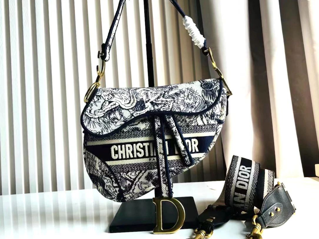 DIOR Saddle Bag – Premium Quality Designer Women Bag (Blue White)