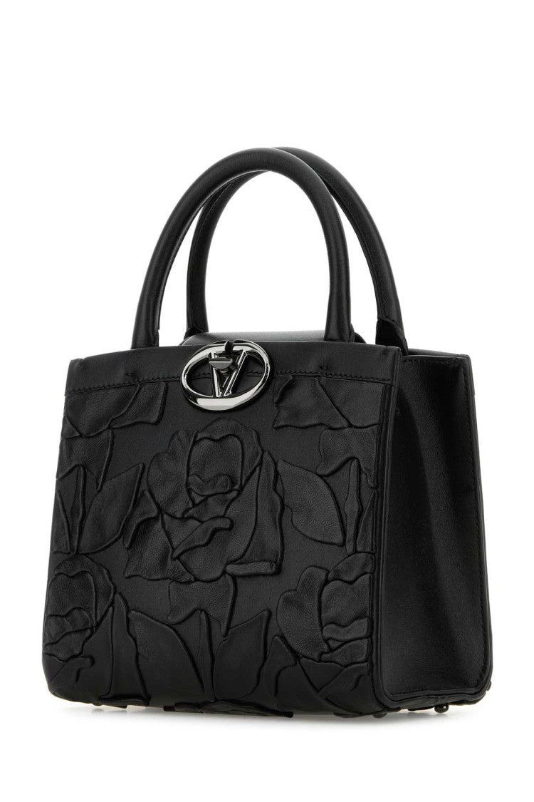 Valentino Garavani Black Leather Vlogo Handbag