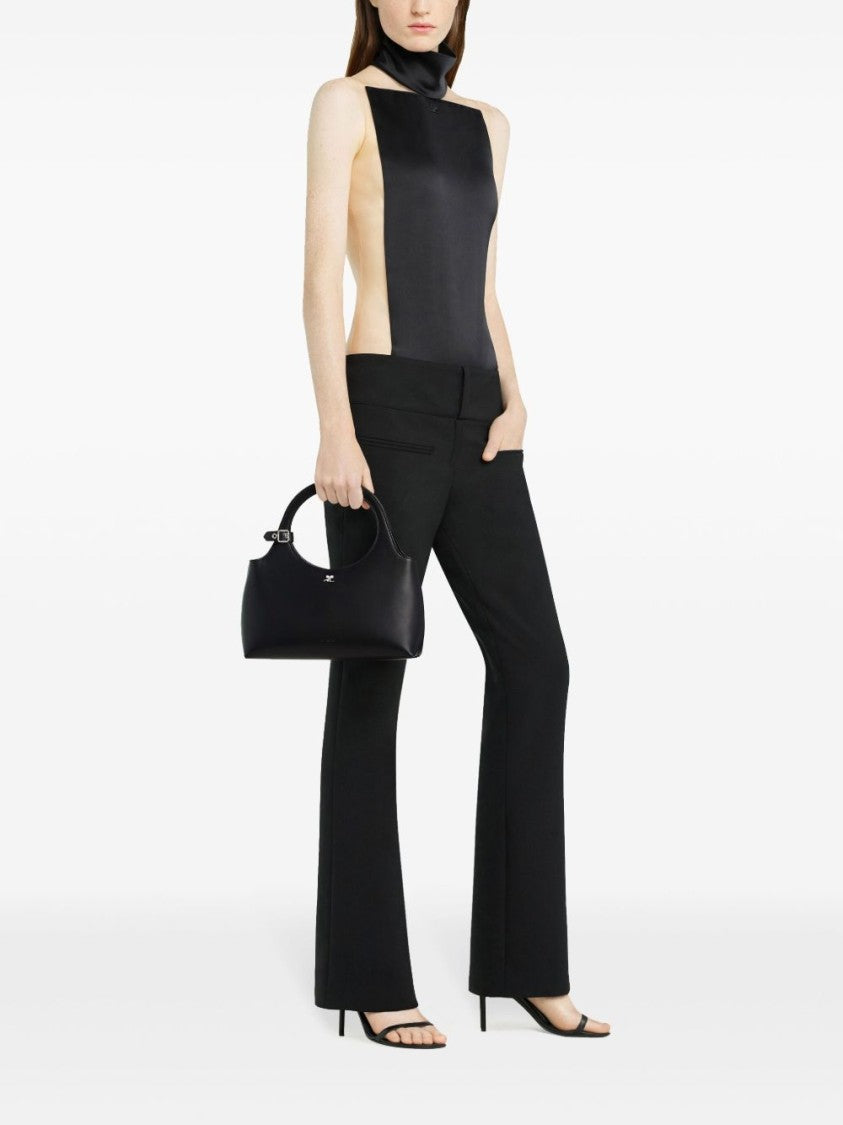 Courrèges Black Handbag With Concealed Zip And Versatile Strap