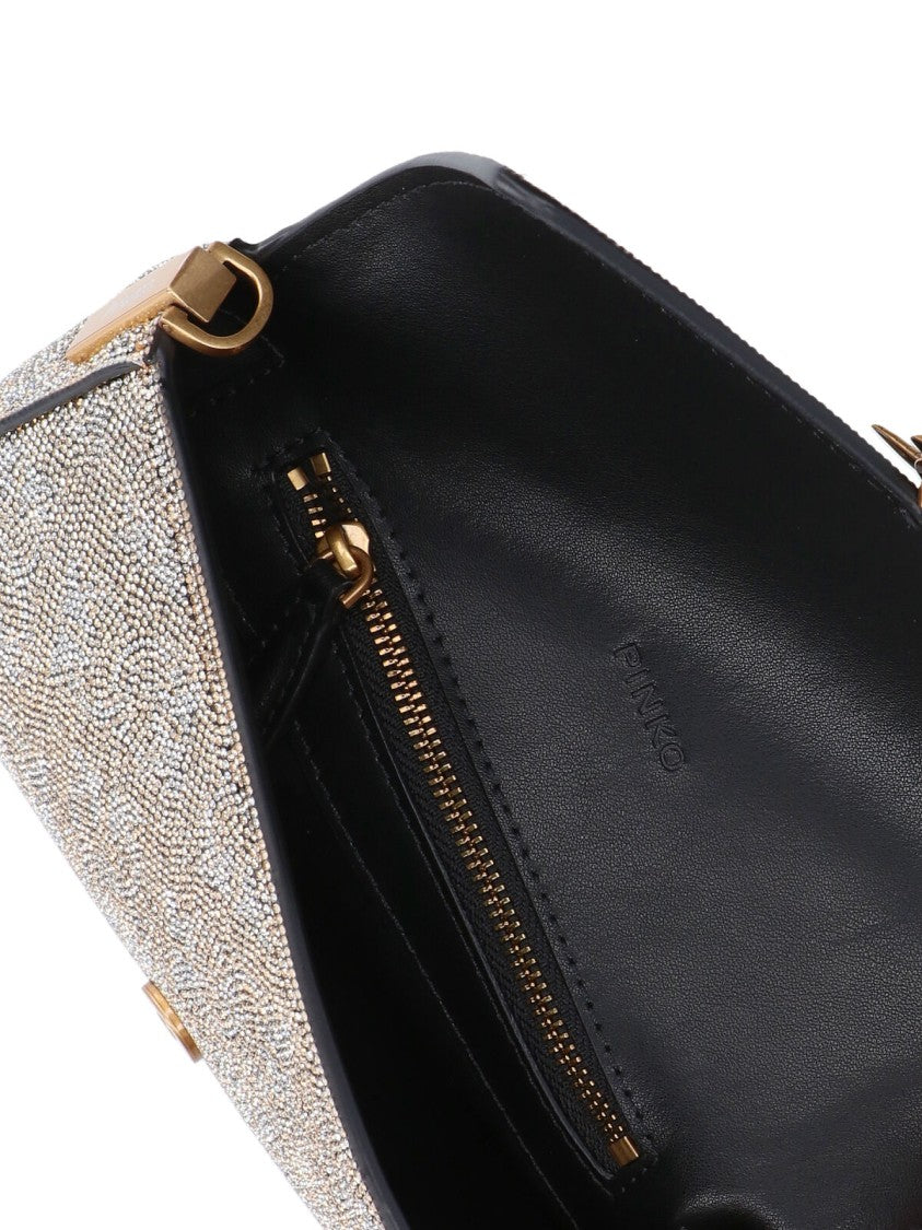 Pinko Mini “Love One Slouchy Baby” Bag – Gold