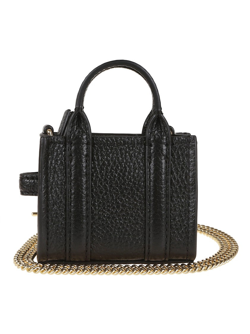 Marc Jacobs Compact Textured Leather Tote Bag With Embossed Logo