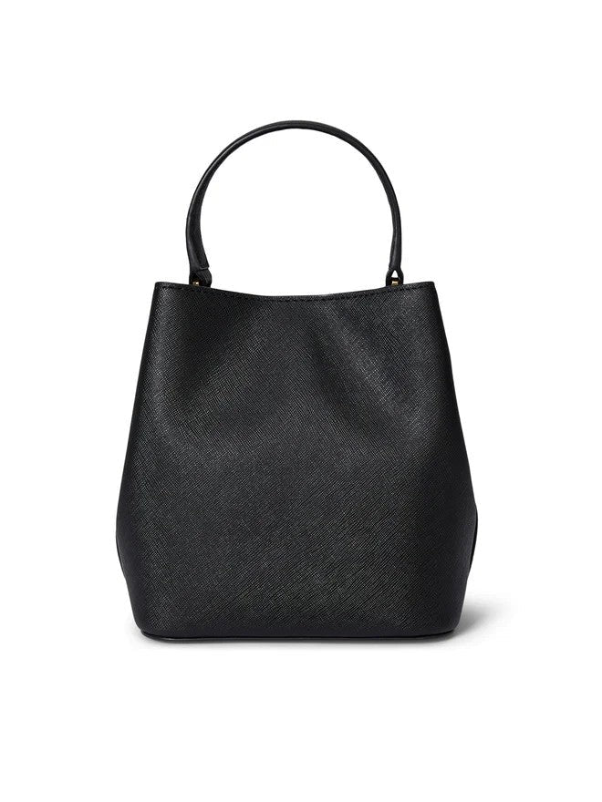 Lauren Ralph Lauren Compact Textured Leather Bucket Bag
