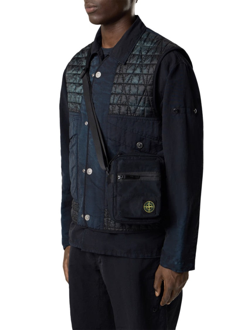 Stone Island Black Bag With Smooth Texture