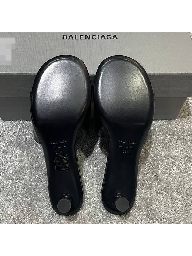 Luxury Balenciaga Trending 2025 Crocodile Print Leather Groupie Sandal Heels Black