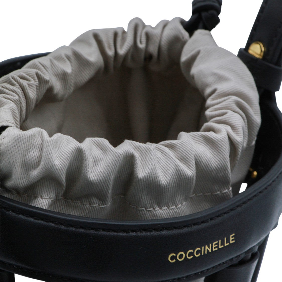 Coccinelle Cylindrical Black Lattice Frame Bag