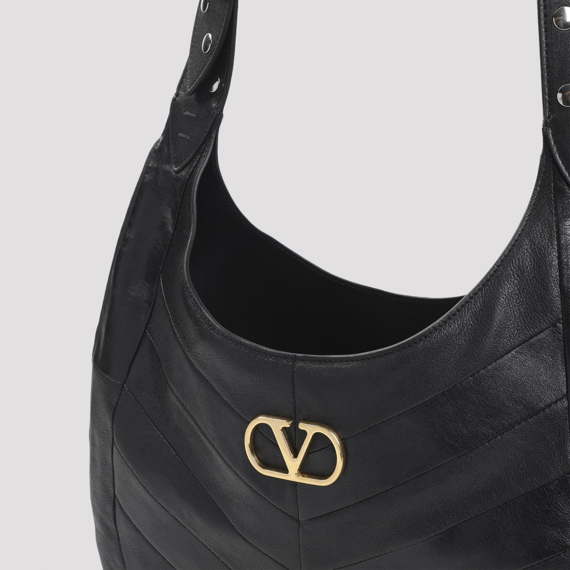 Valentino Garavani Hobo Black Lambskin Shoulder Bag