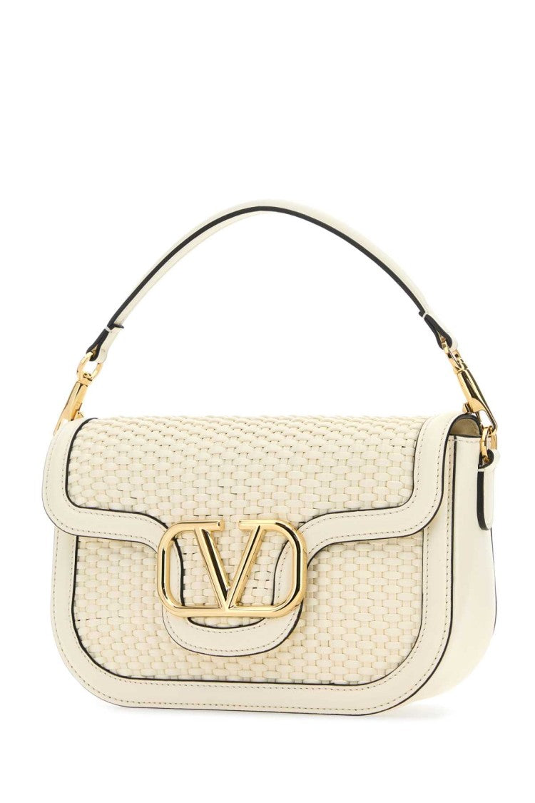 Valentino Garavani Ivory Leather Alltime Shoulder Bag