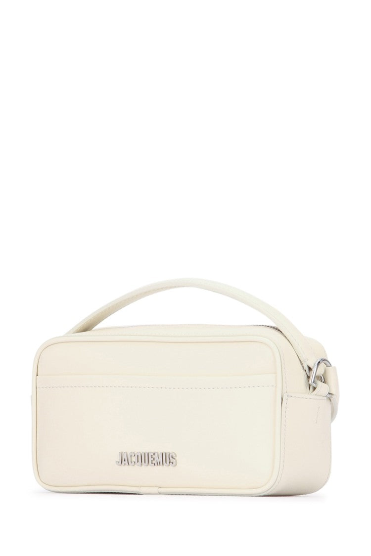 Jacquemus Structured White Shoulder Bag With Top Handle