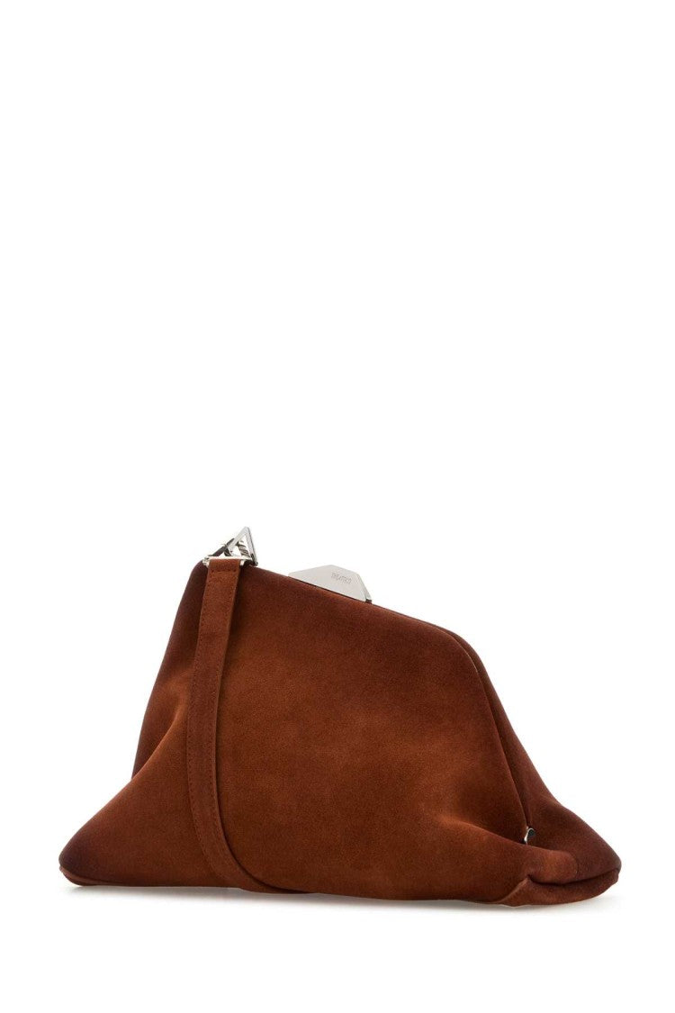 The Attico Caramel Suede Day Off Clutch