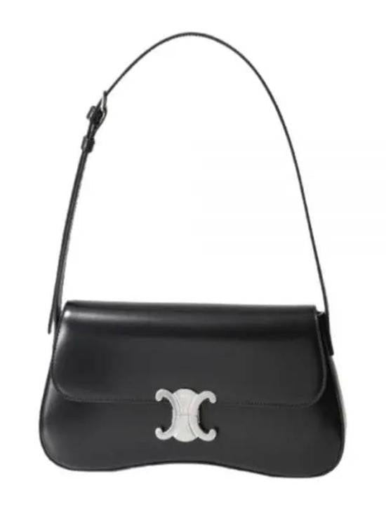 Celine Structured Black Calf Leather Shoulder Bag