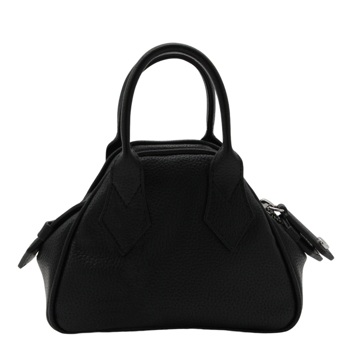 Vivienne Westwood Structured Black Handbag With Silver-Tone Emblem