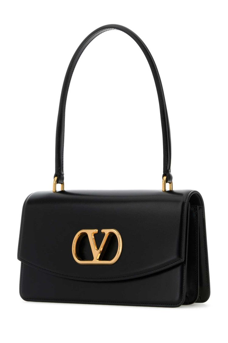 Valentino Garavani Black Leather Vain Shoulder Bag