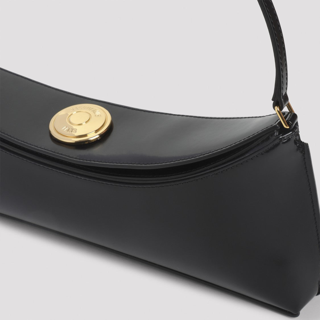 Jacquemus Black Leather Shoulder Bag With Gold-Tone Clasp