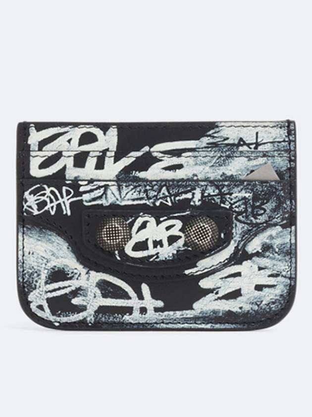 Luxury Balenciaga Trending 2025 Le Cagole Graffiti Card Wallet Black