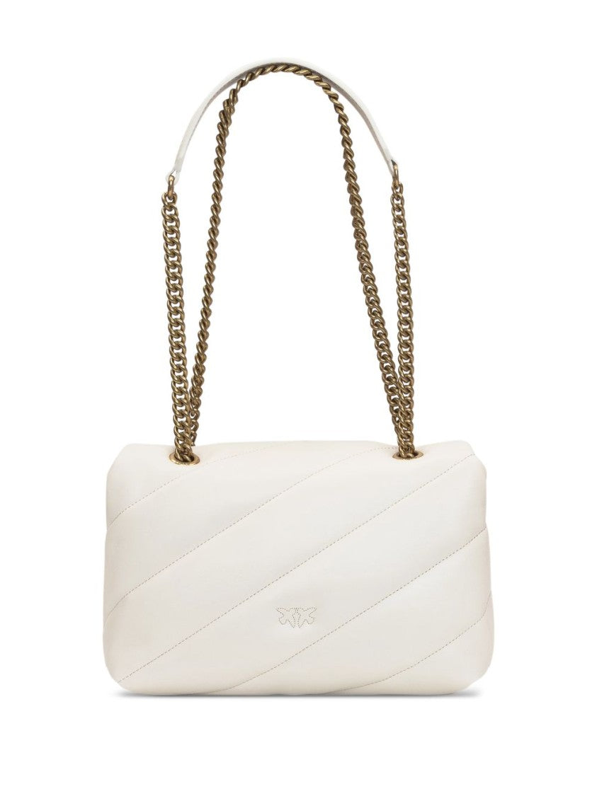 Pinko Quilted Leather Bag With Gold-Tone Bird Clasp