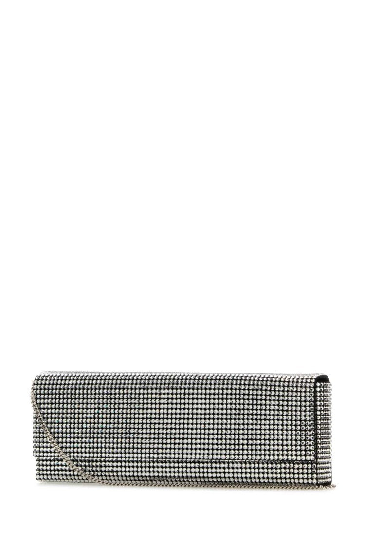 Amina Muaddi Embellished Satin Amini Paloma Clutch