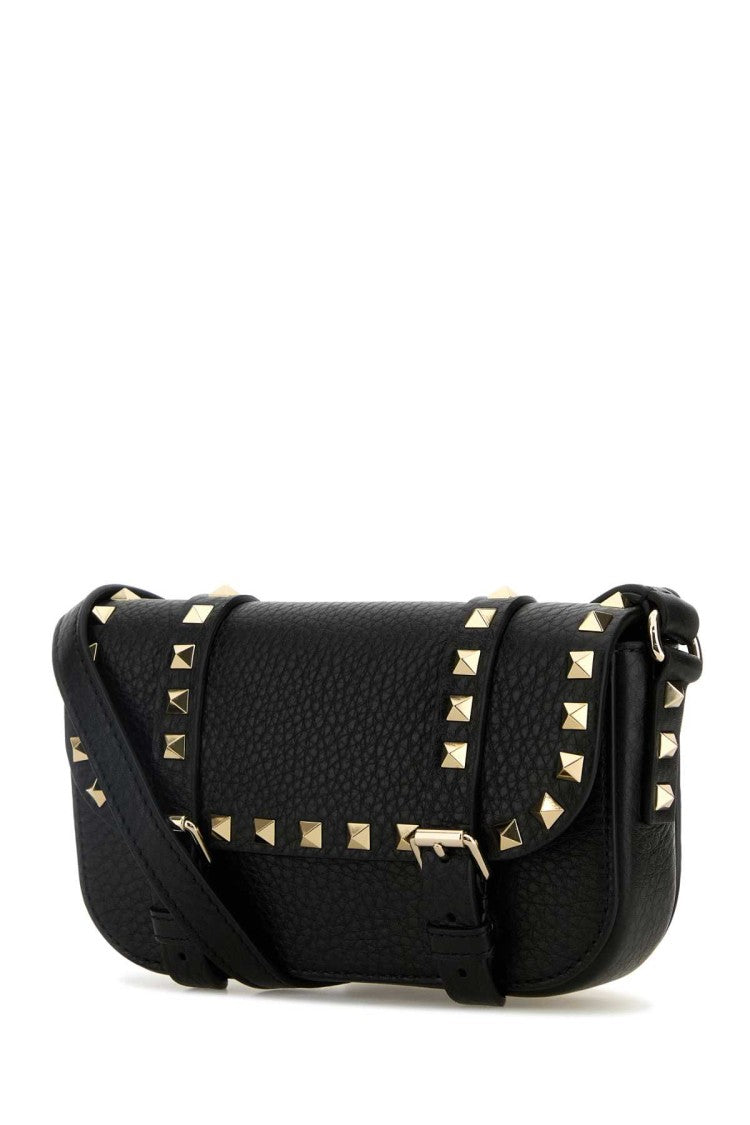 Valentino Garavani Black Leather Rockstud Crossbody Bag