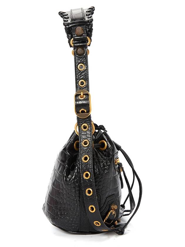 Luxury Balenciaga Trending 2025 Le Cagole XS Leather Bucket Bag Black