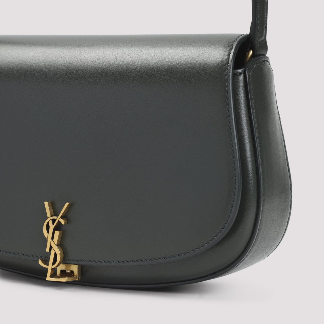 Saint Laurent Demi Lune Green Lamb Leather Shoulder Bag