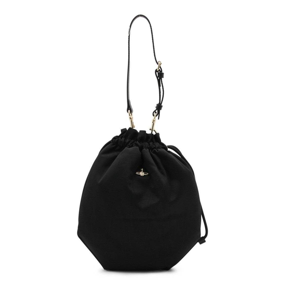 Vivienne Westwood Minimalist Black Drawstring Bag With Adjustable Strap