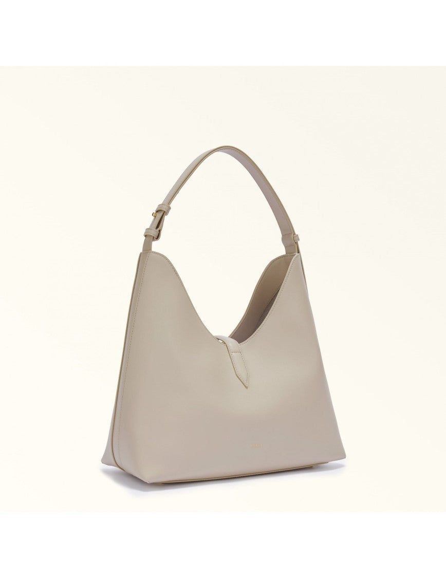 Furla Marshmallow Leather Hobo Bag With Adjustable Handle