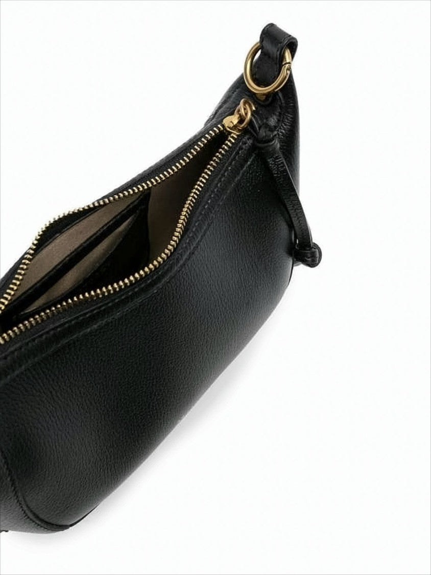 Isabel Marant Curved Black Shoulder Bag With Adjustable Strap