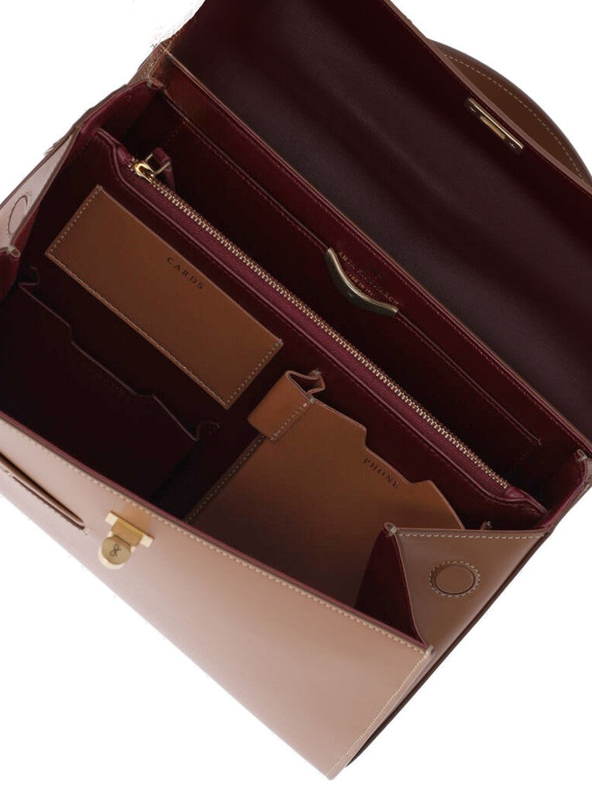 Anya Hindmarch "Mortimer" Handbag, In Brown Calfskin