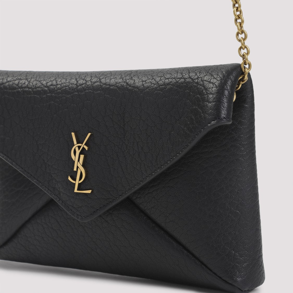 Saint Laurent Structured Black Lambskin Shoulder Bag With Subtle Metallic Logo