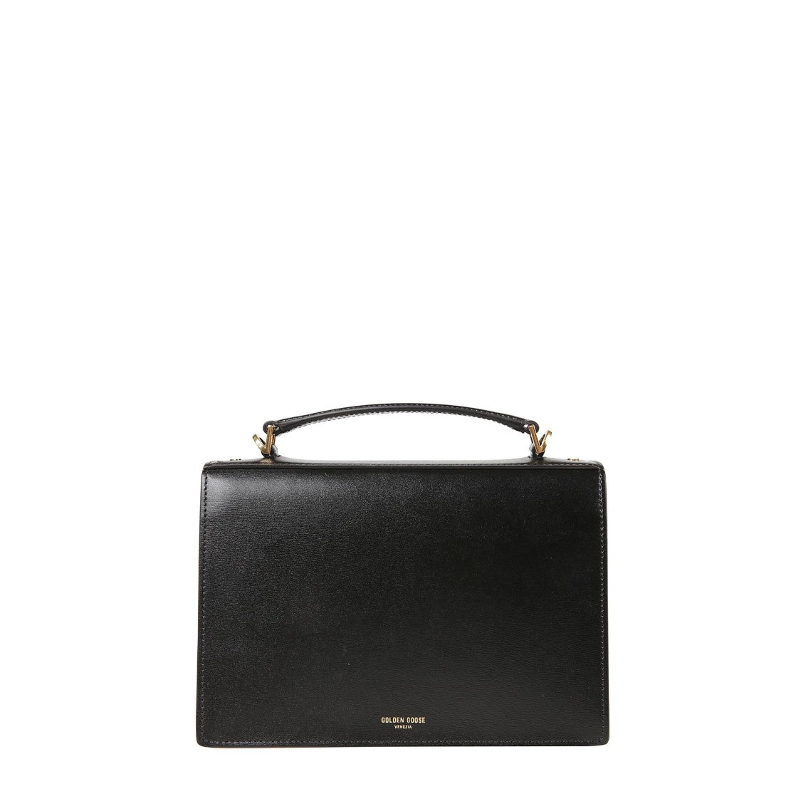 Golden Goose Structured Palmellato Leather Handbag With Gold Accents