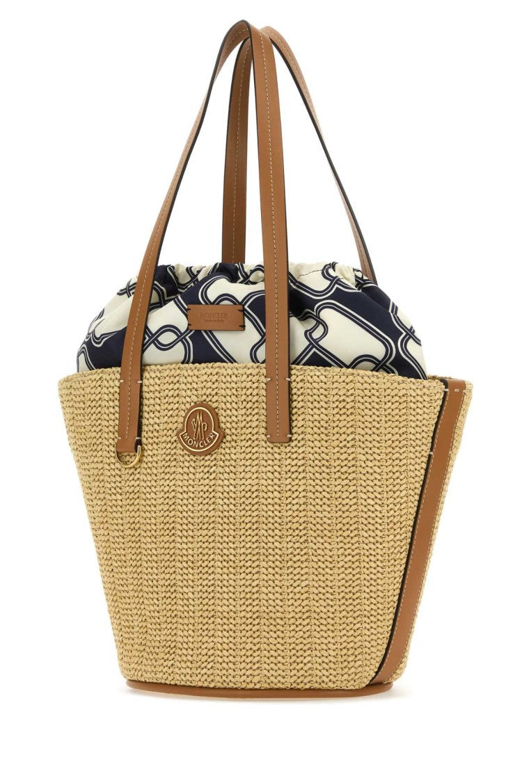 Moncler Raffia Small Hubba Shopping Bag