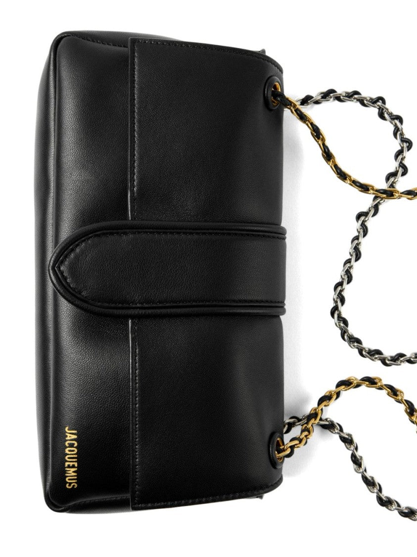 Jacquemus Black Gold-Tone Hardware Logo Bag
