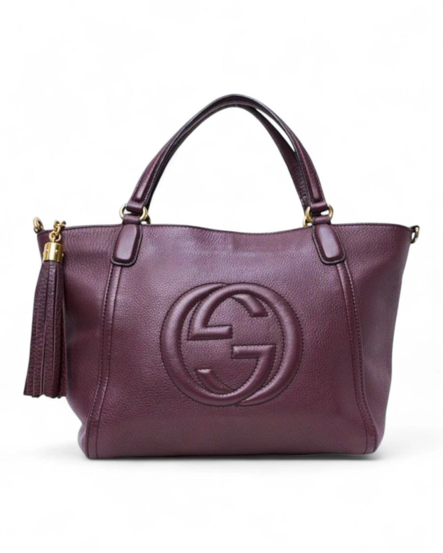 Gucci Soho Shopper Small Granulated Bordeaux