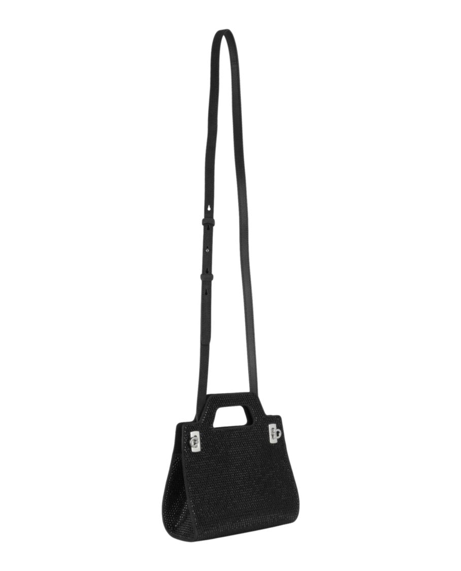 Ferragamo Wanda Mini Stain And Strass Top-Handle Bag