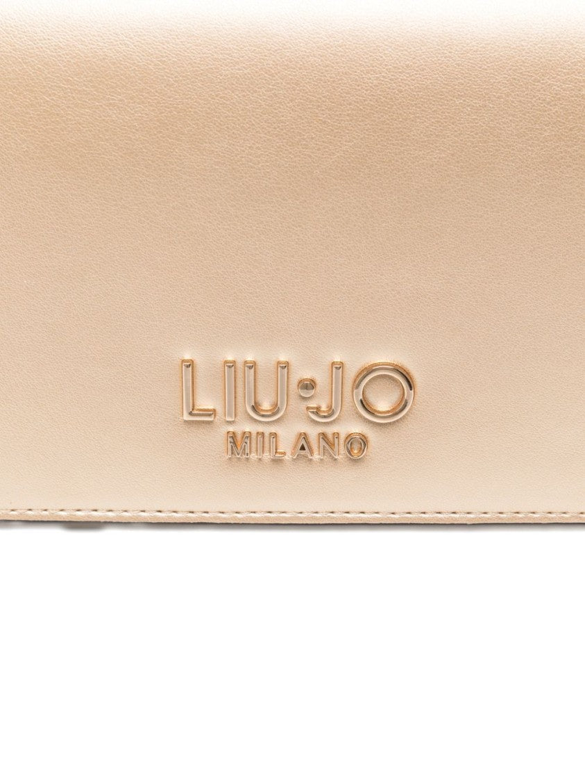 Liu Jo Golden Metallic Shoulder Bag With Structured Silhouette