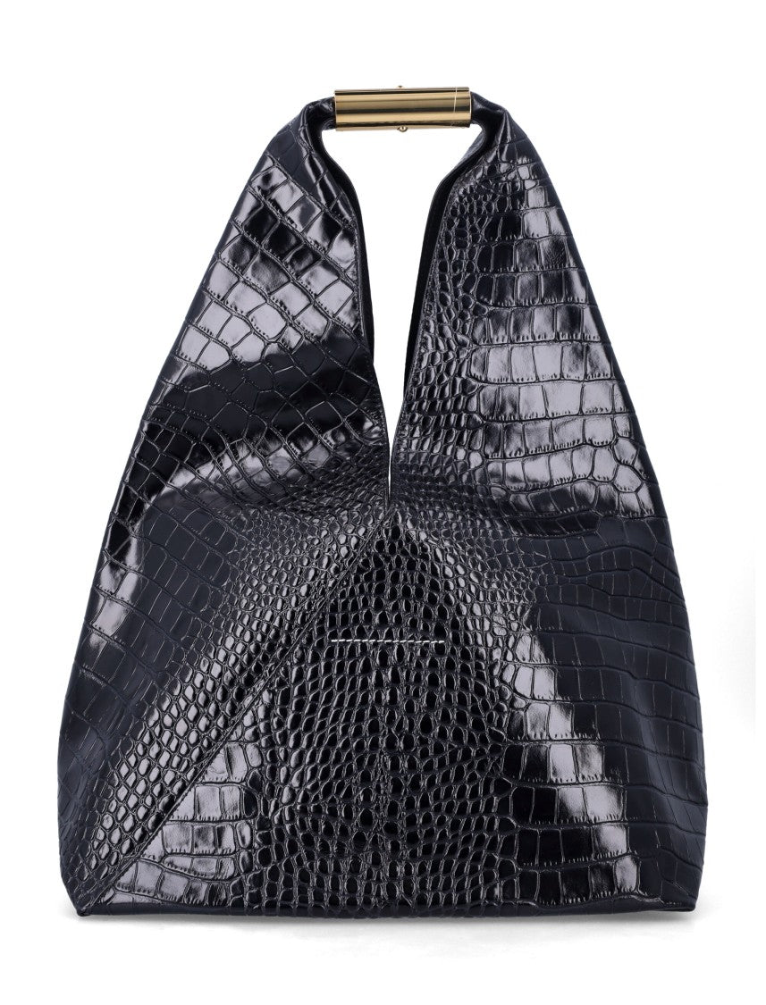 Mm6 By Maison Margiela New Japanese Bag In Crocodile-Embossed Leather