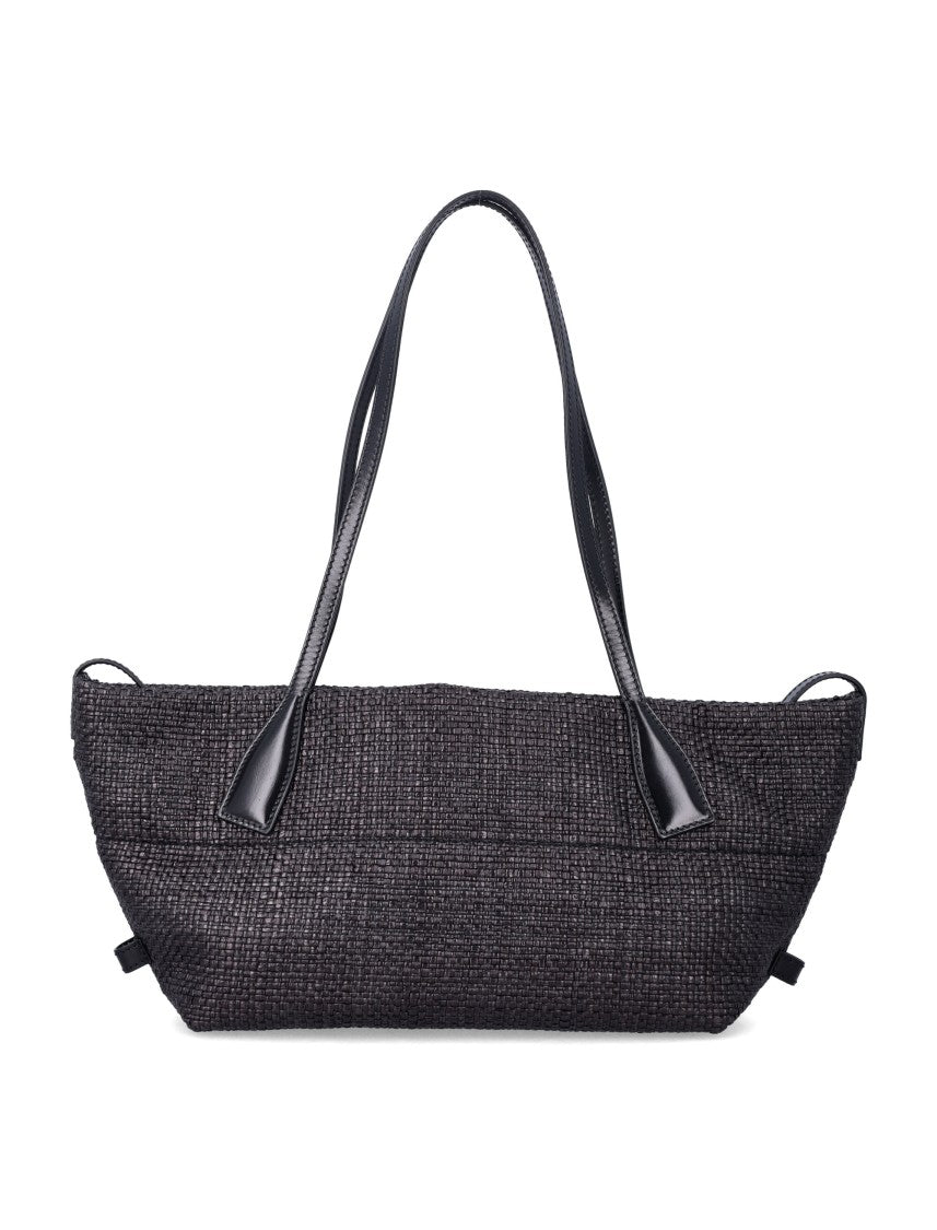 Balmain Small Track Tote Bag In Raffia