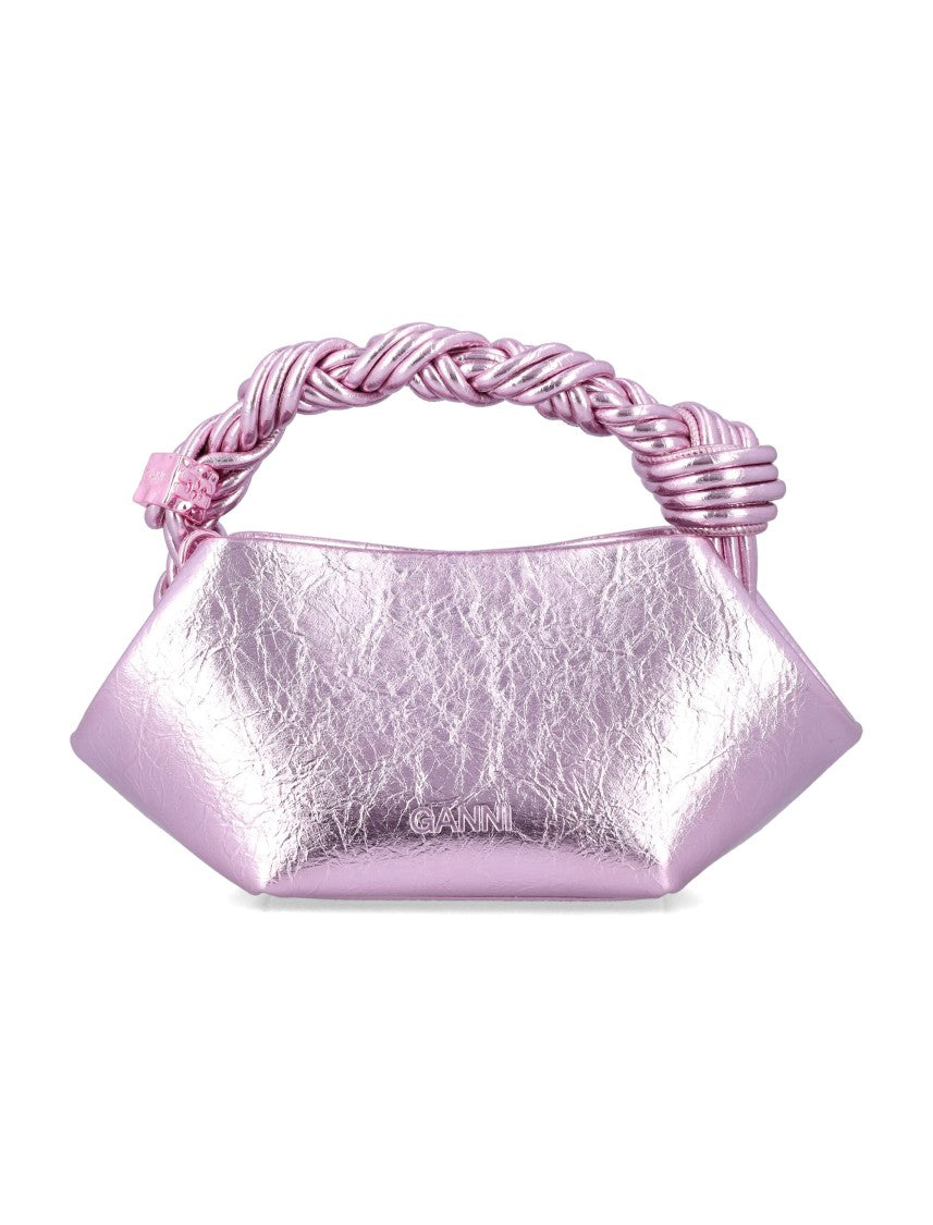 Ganni Mini Bou Bag With Braided Top Handle And Magnetic Closure