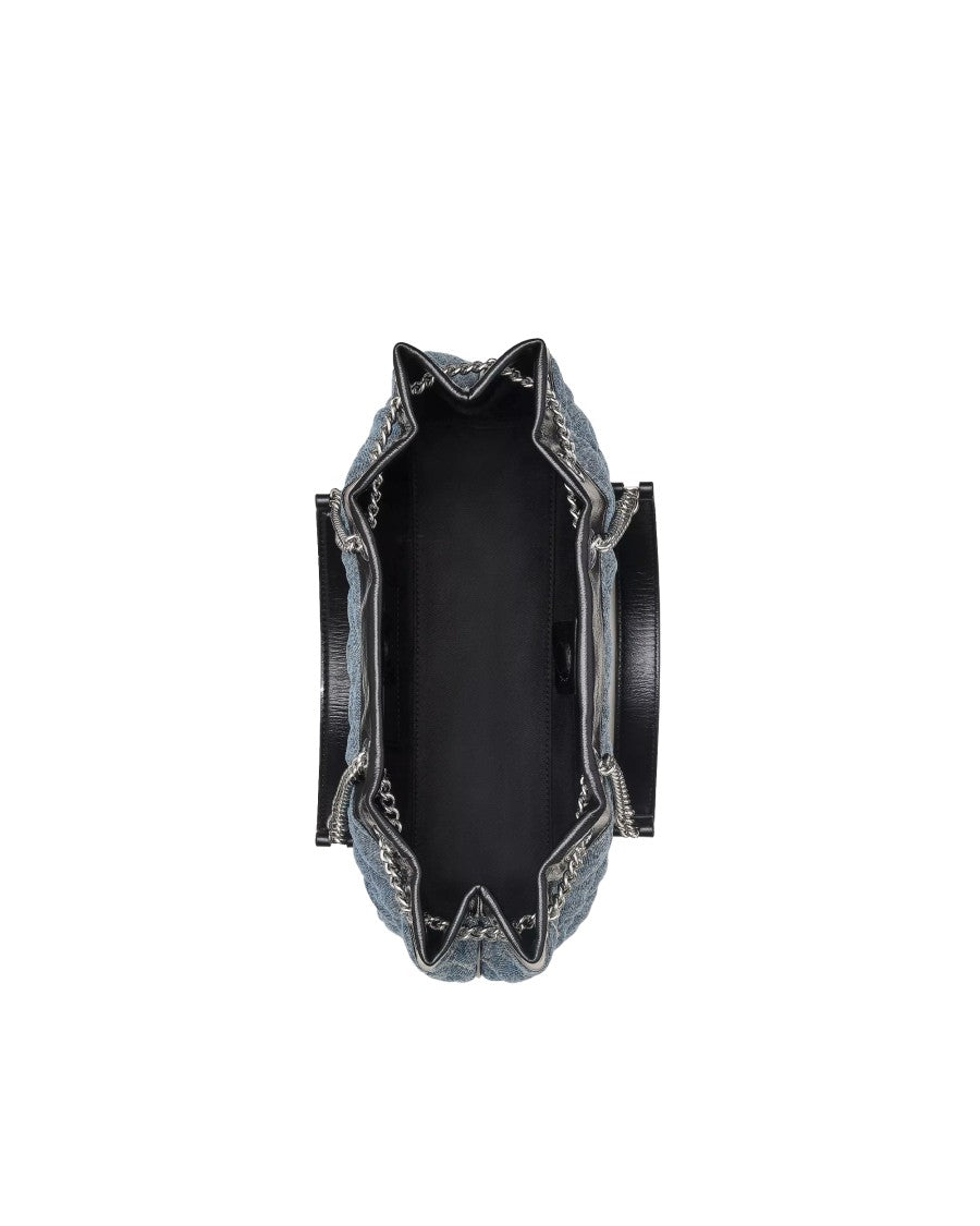 Marc Jacobs Quilted Denim Shoulder Bag With Chain Strap And Leather Detail