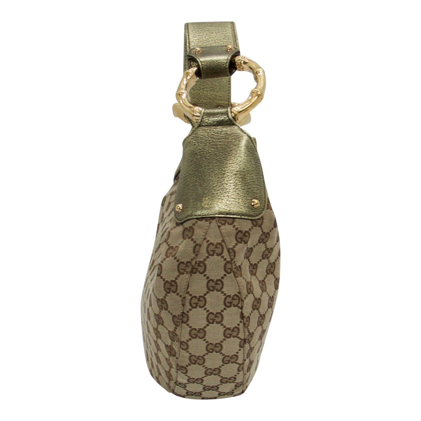 Gucci GG Canvas Bamboo Ring Hobo