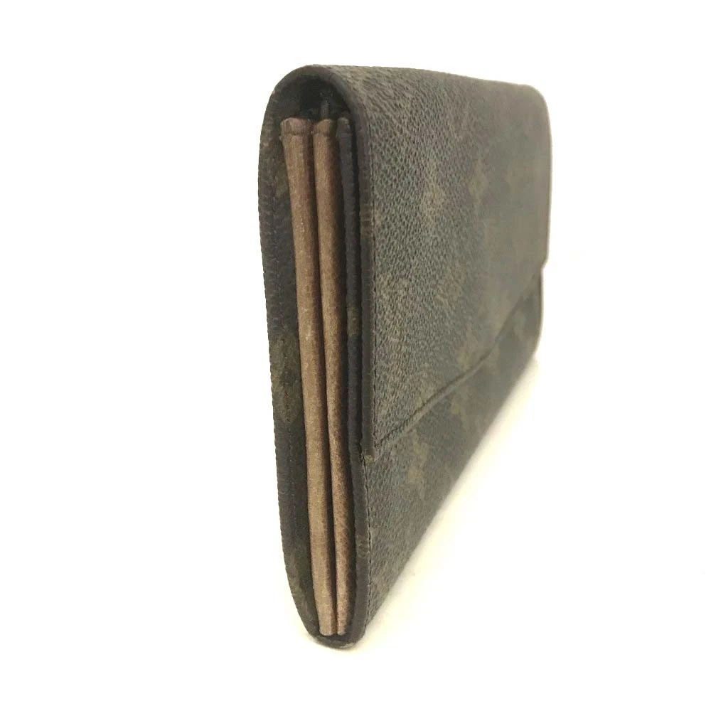 Vintage Louis Vuitton Monogram Long Bifold Wallet Brown