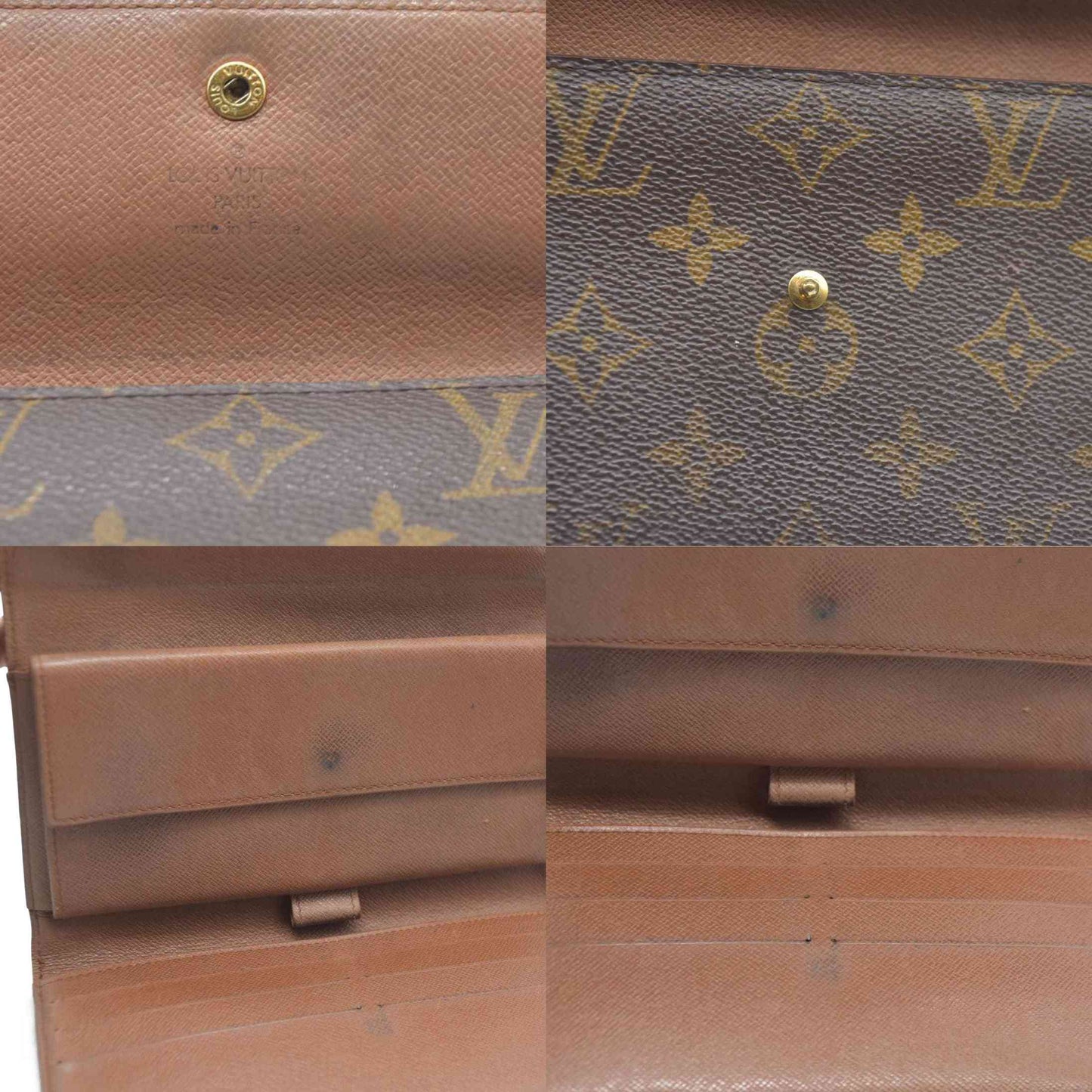 $720 Louis Vuitton Monogram Porte Tresor International Trifold Long Wallet TH1917