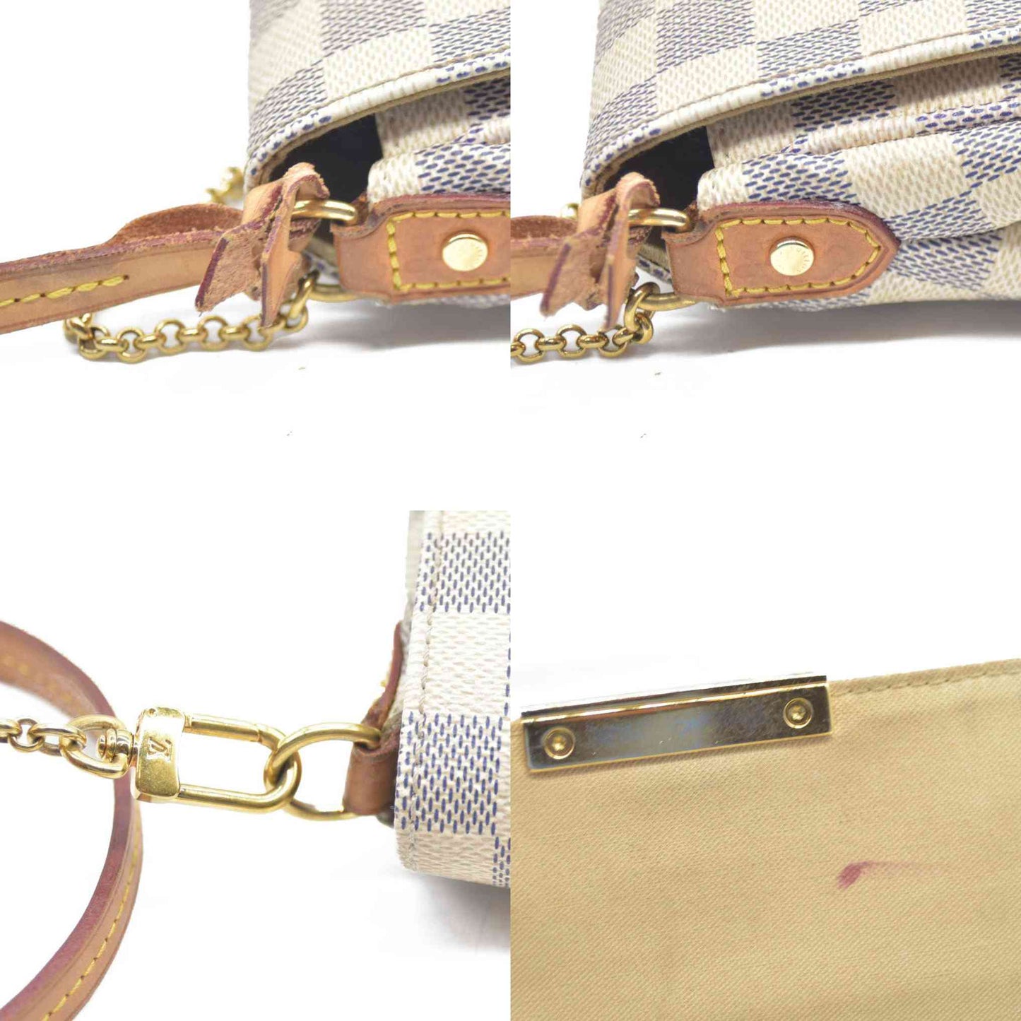 $1050 Louis Vuitton Damier Azur Favorite PM DU0164