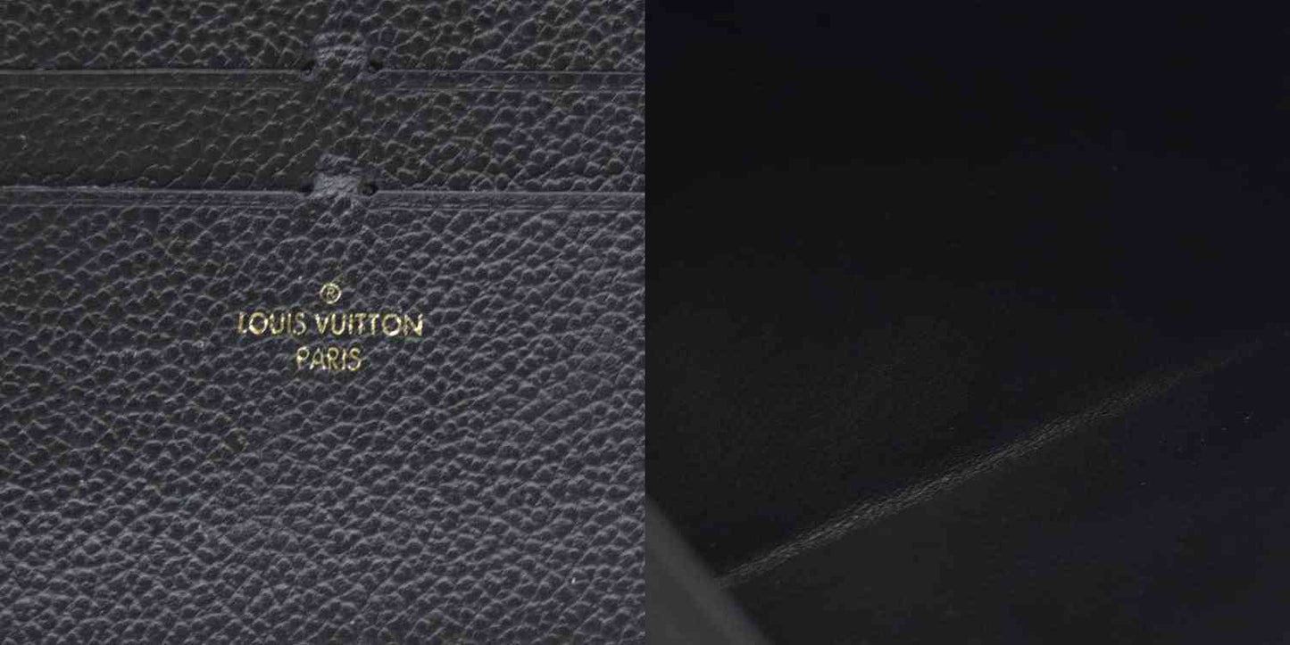 $440 Louis Vuitton Calfskin Felicie Chain Wallet Card Holder Insert Black