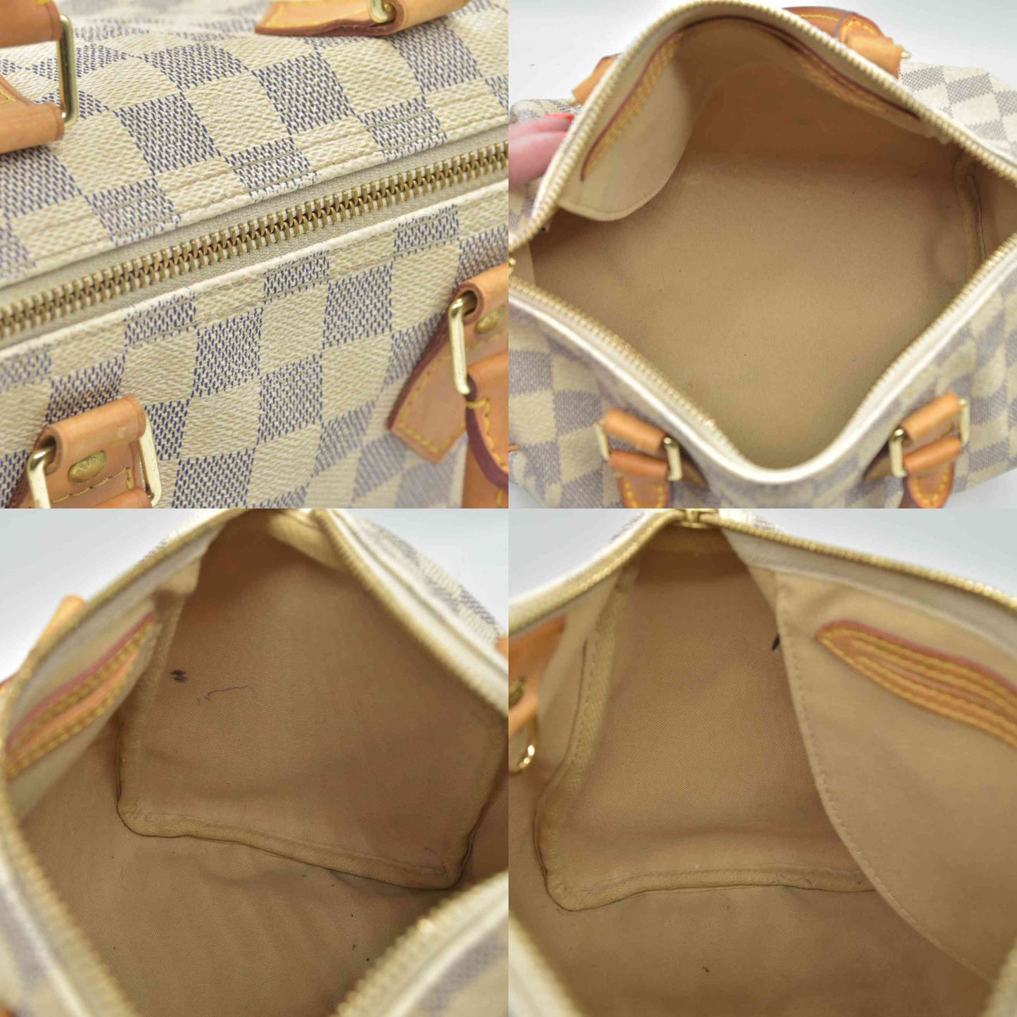 Louis Vuitton Damier Azur Speedy 25 $1550 CONSIGNMENT 2013 SD1113